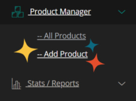 part of a screenshot showing the Add Product option in the Product Manager drop down on the vendor dashboard.