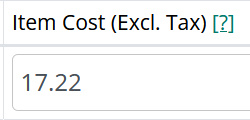 part of a screenshot showing the Item Cost field on the Shipping tab of the Vendor Dashboard