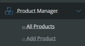 part of a screenshot showing the All Products link under the Product Manager link on the navigation panel of the Vendor Dashboard