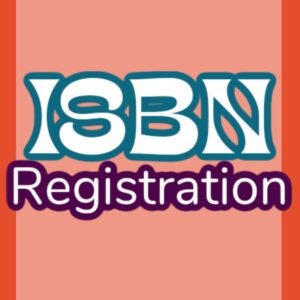 The words "ISBN Registration" appear in white, blue, and purple text on an orange background